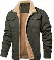 Herreforet bomberjakke med knaplukning foran og brystlommer 6