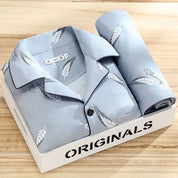 Herrepyjamassæt med knapper – Blødt og åndbart nattøj 0