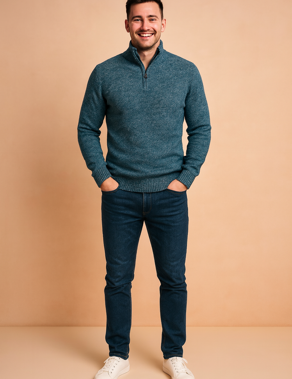 Herretrøje med lynlås til kolde dage 0