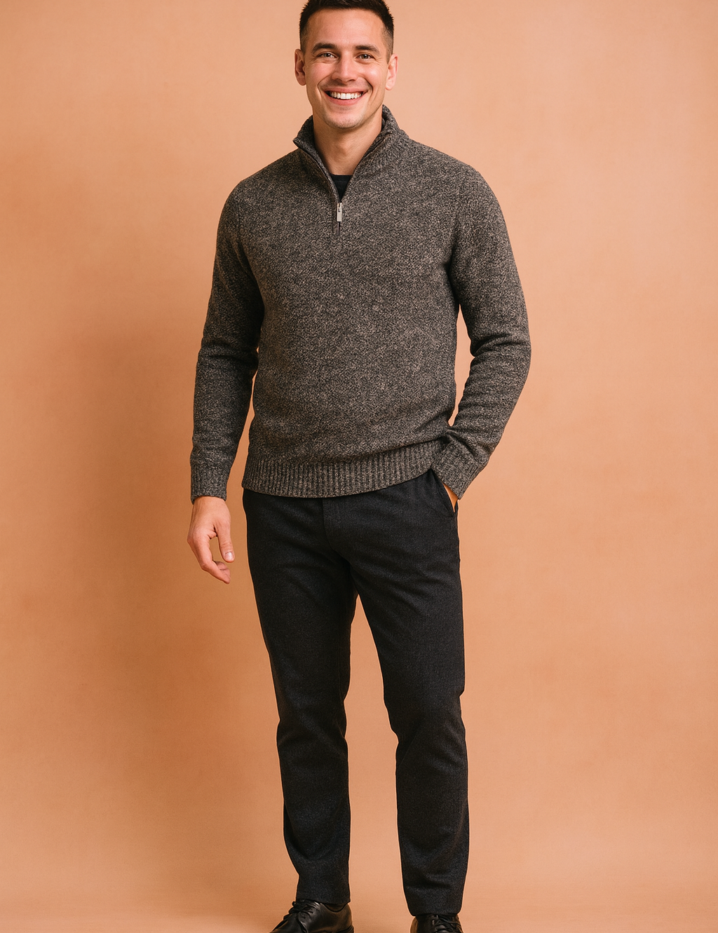 Herretrøje med lynlås til kolde dage 1