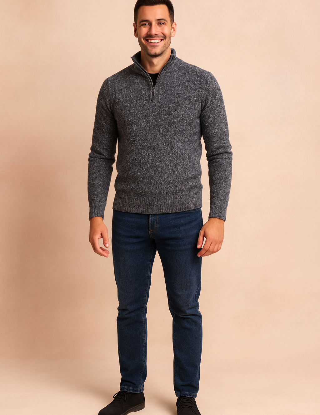 Herretrøje med lynlås til kolde dage 2