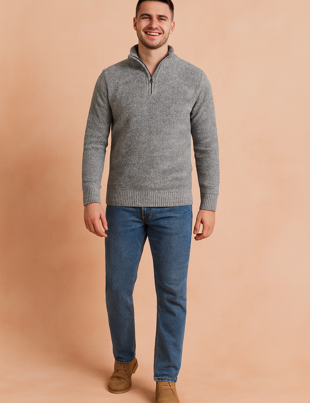 Herretrøje med lynlås til kolde dage 3