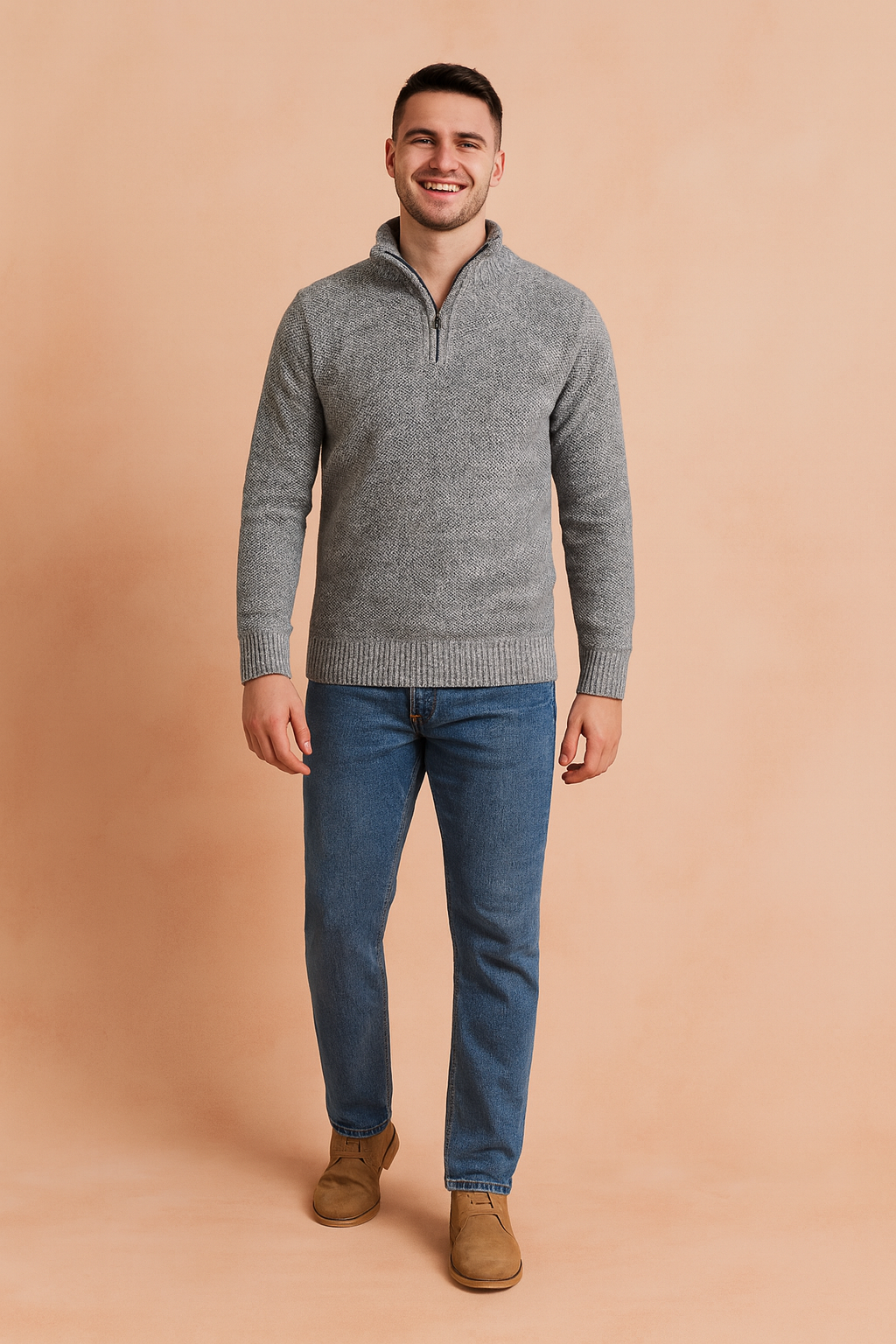 Herretrøje med lynlås til kolde dage 3