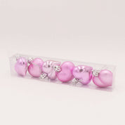 Hjerteformede juletræskugler sæt 7