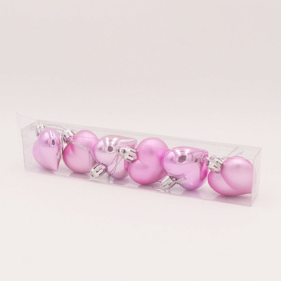 Hjerteformede juletræskugler sæt 7