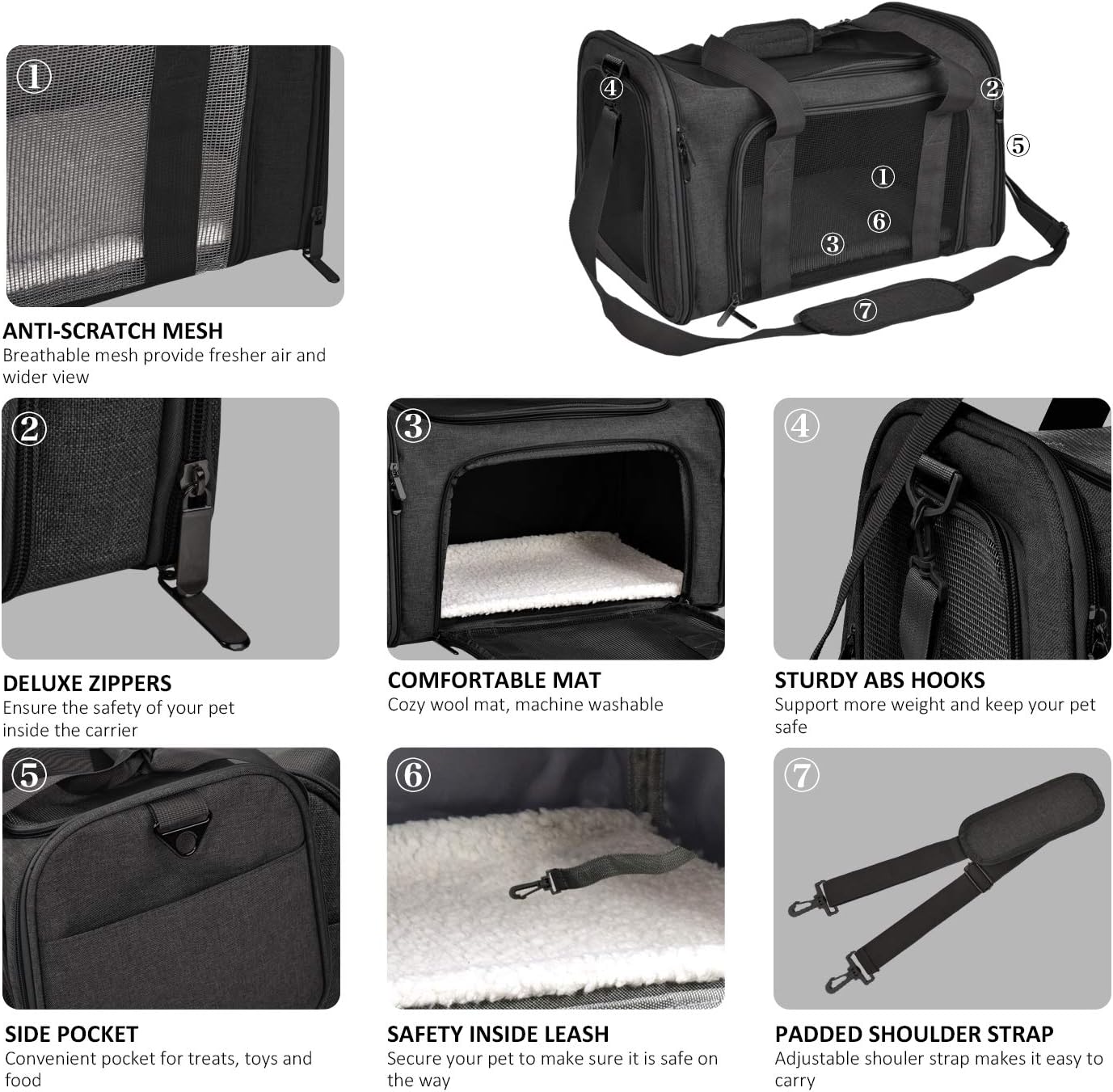 Hundeposebærer til små, mellemstore katte og hvalpe op til 7,5 kg 5