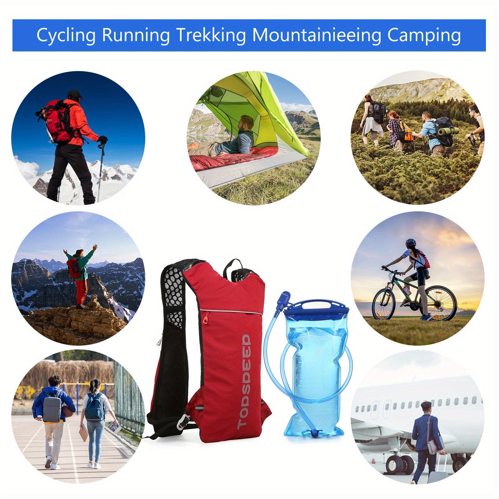 HydroPack Letvægts Hydreringsrygsæk - 2L Vandbeholder til Løb, Cykling og Vandreture 7