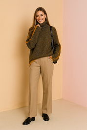 Iga | Rullekravetrøje med kontraststriber 0