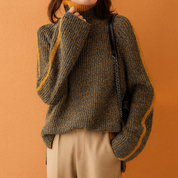 Iga | Rullekravetrøje med kontraststriber 1