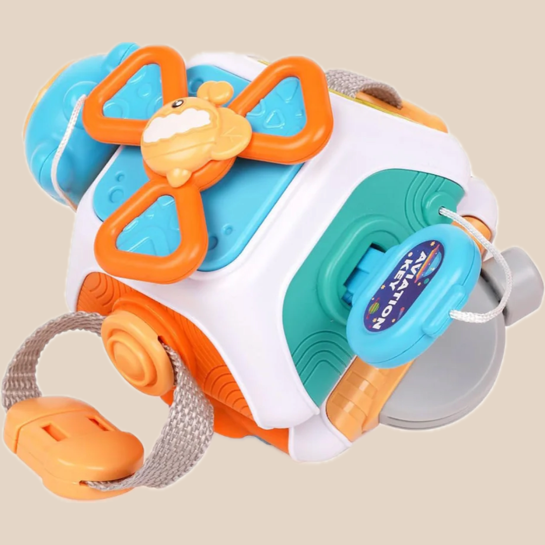 Interaktiv Montessori Busy Cube til småbørn – Pædagogisk og lærende legetøj for alderen 1-4 år 0