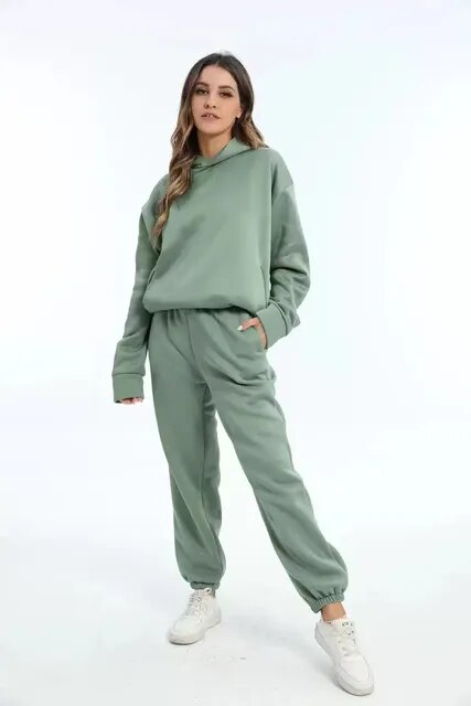 Helene | Komfortabelt Dame Joggingtøj med Hoodie og Joggingbukser