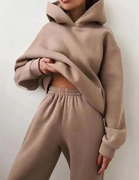 Helene | Komfortabelt Dame Joggingtøj med Hoodie og Joggingbukser