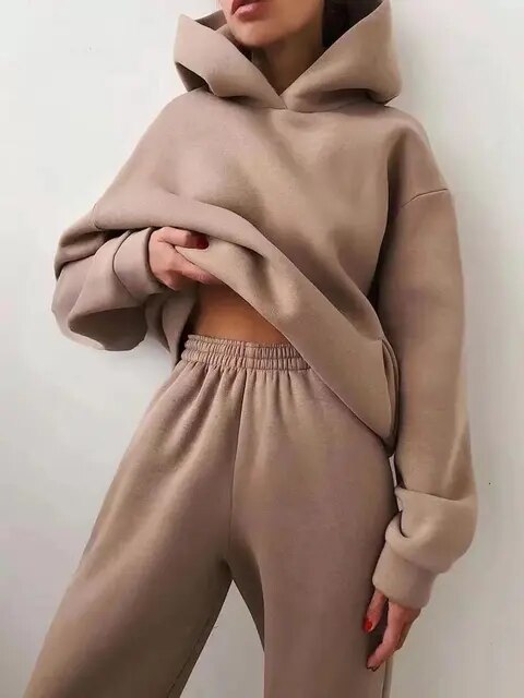 Helene | Komfortabelt Dame Joggingtøj med Hoodie og Joggingbukser