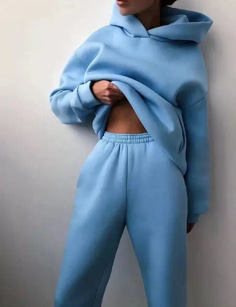Helene | Komfortabelt Dame Joggingtøj med Hoodie og Joggingbukser
