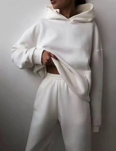 Helene | Komfortabelt Dame Joggingtøj med Hoodie og Joggingbukser