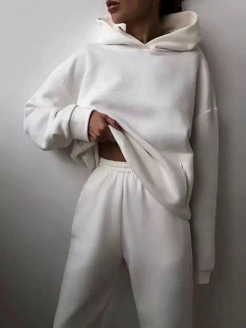 Helene | Komfortabelt Dame Joggingtøj med Hoodie og Joggingbukser