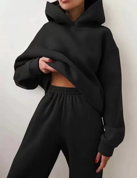 Helene | Komfortabelt Dame Joggingtøj med Hoodie og Joggingbukser