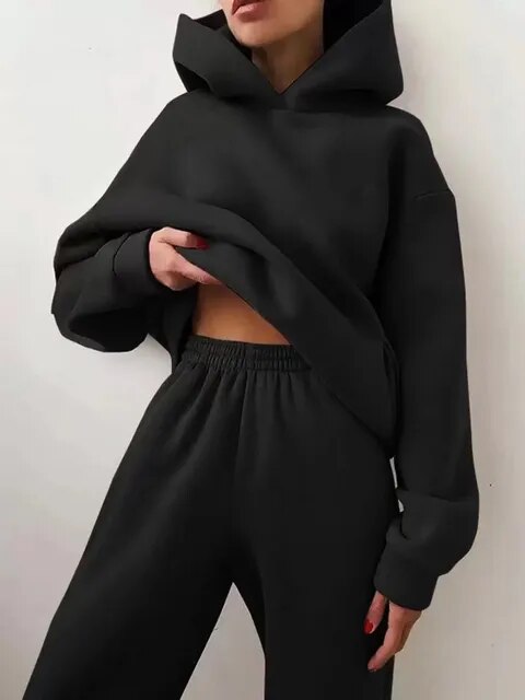 Helene | Komfortabelt Dame Joggingtøj med Hoodie og Joggingbukser