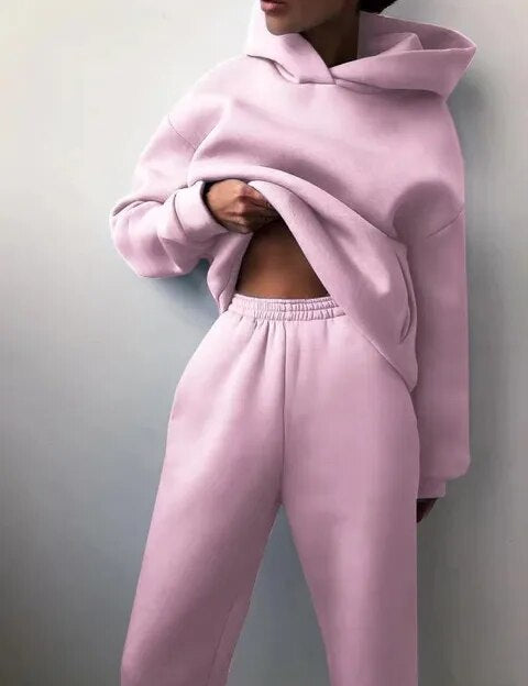 Helene | Komfortabelt Dame Joggingtøj med Hoodie og Joggingbukser
