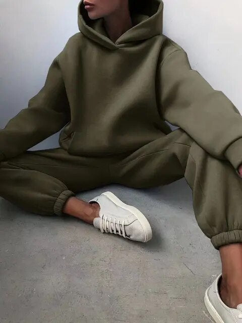 Helene | Komfortabelt Dame Joggingtøj med Hoodie og Joggingbukser