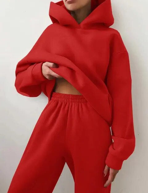 Helene | Komfortabelt Dame Joggingtøj med Hoodie og Joggingbukser