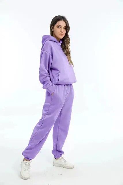 Helene | Komfortabelt Dame Joggingtøj med Hoodie og Joggingbukser