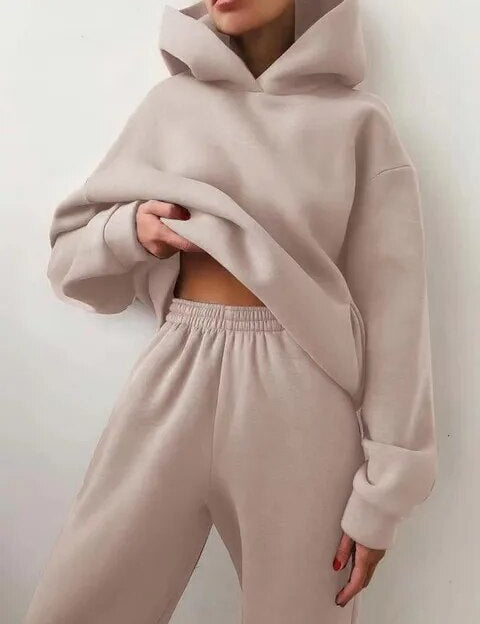 Helene | Komfortabelt Dame Joggingtøj med Hoodie og Joggingbukser