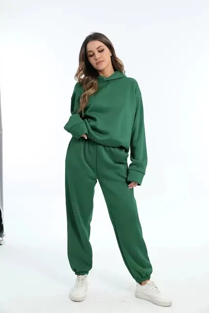 Helene | Komfortabelt Dame Joggingtøj med Hoodie og Joggingbukser