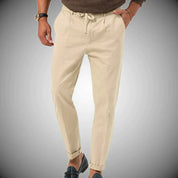 Luca | Slim-Fit Linned Casual Bukser til Herrer