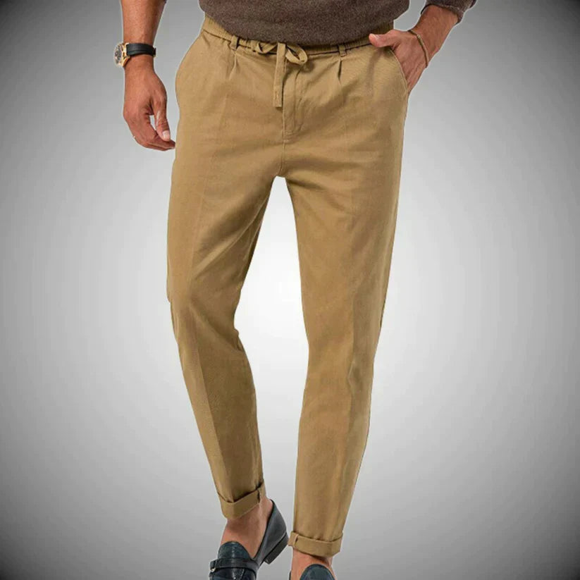 Luca | Slim-Fit Linned Casual Bukser til Herrer