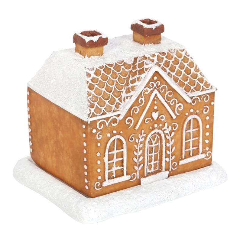 Jule Sne Top Resin Ginger Cake Cottage Røgelsebrænder 0