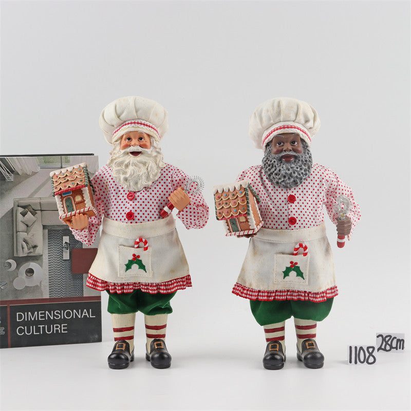 Juledekoration 28 cm høj bordpladevinduedekoration af julemanden 0