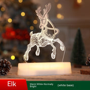 Juledekoration 3D-lampe Akryl LED-natlys Nytår Valentinsdag Jul Børnegave Julepynt 3