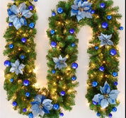 Juleguirlande | Elegant rattanbanner med varm LED-belysning 2