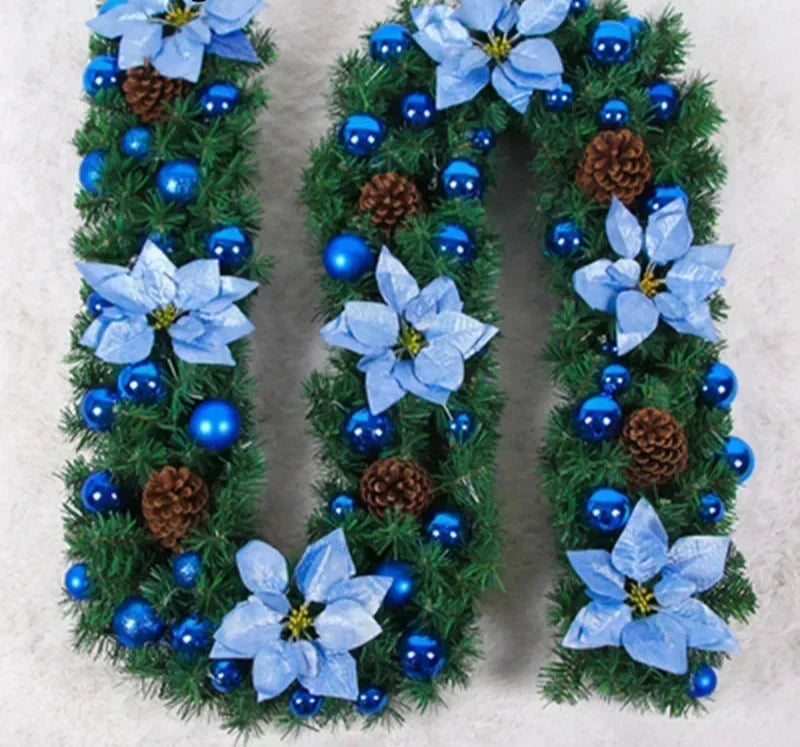 Juleguirlande | Elegant rattanbanner med varm LED-belysning 7