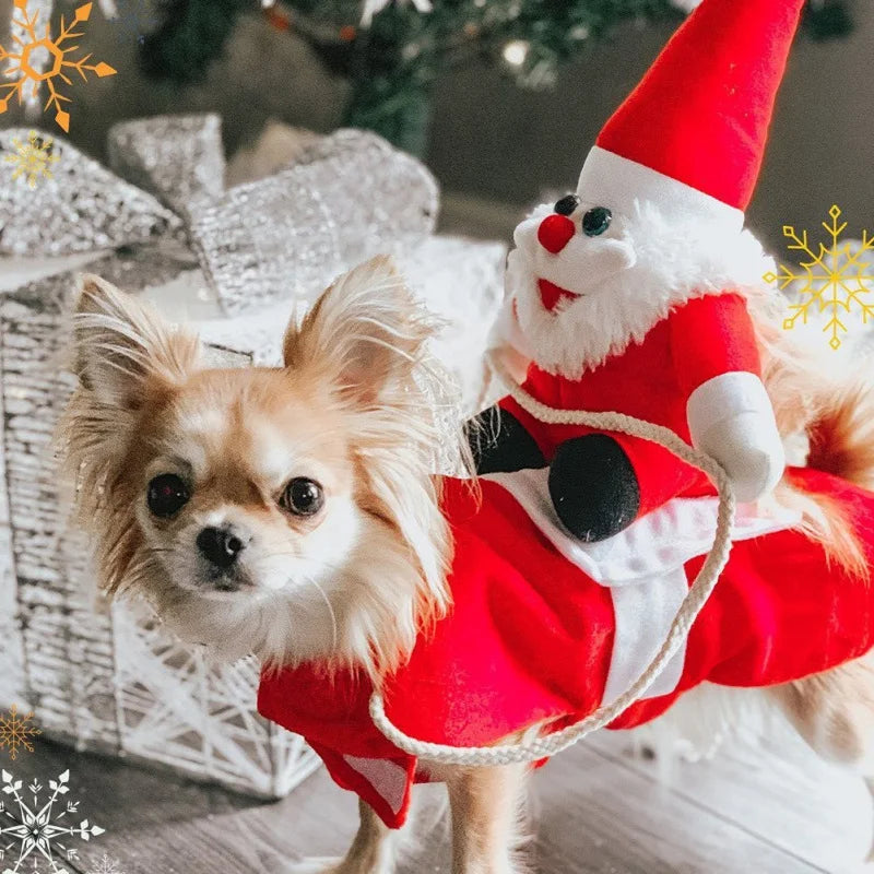 Julemandens ridende hund julekostume 0