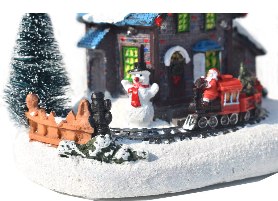 Julepynt Farverige Lysende Små Huse Harpiksdekorationer 5