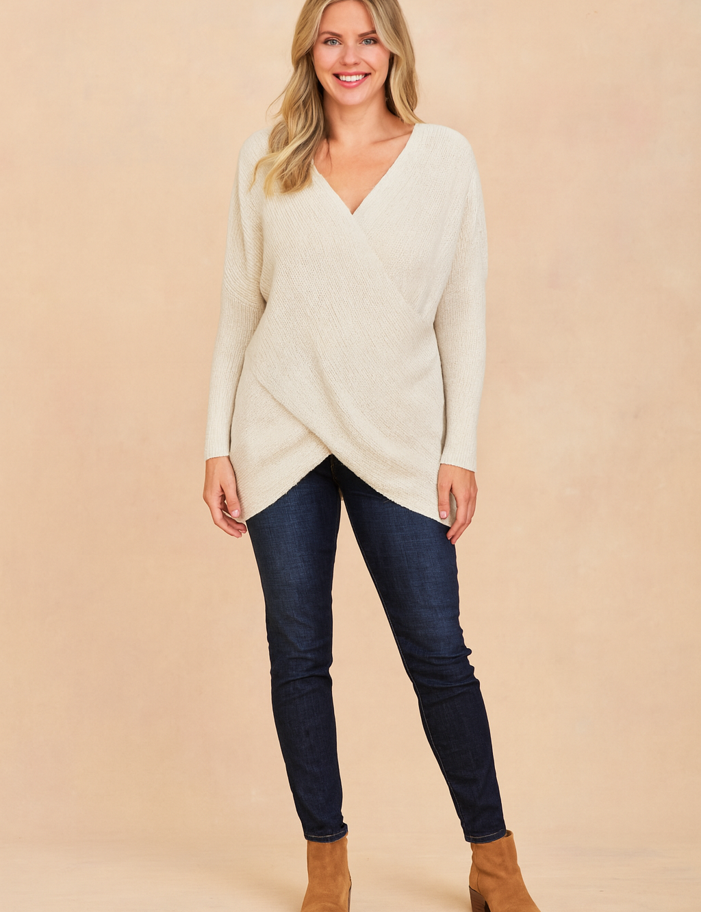 Kalina | Sweater med slå-om-udskæring 1