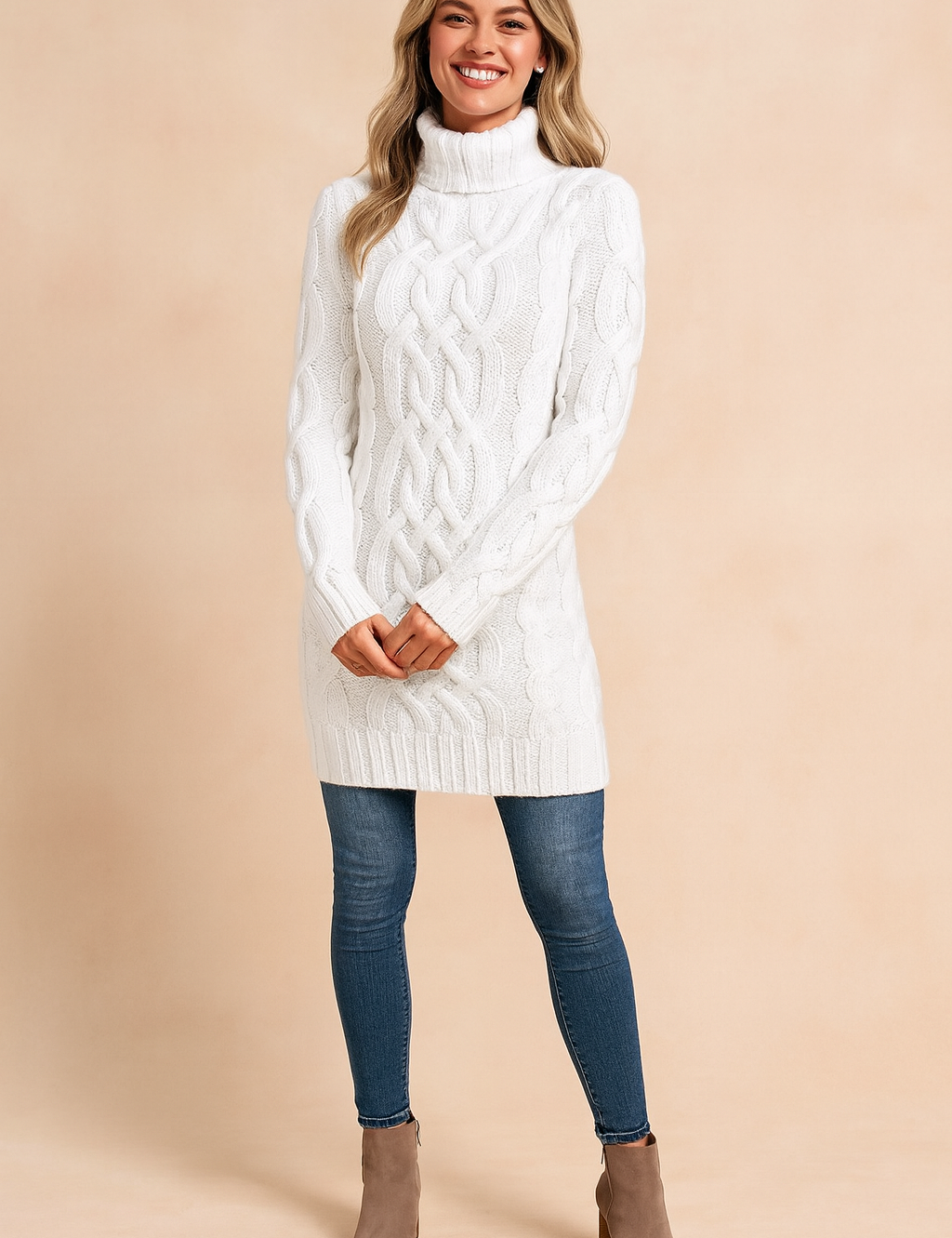 Karolina | Kabelstrikket rullekravetrøje 1