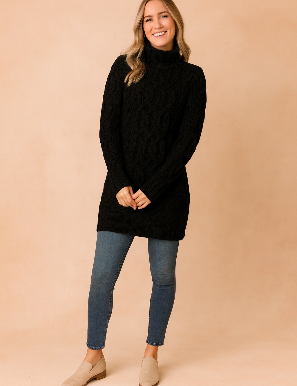 Karolina | Kabelstrikket rullekravetrøje 2