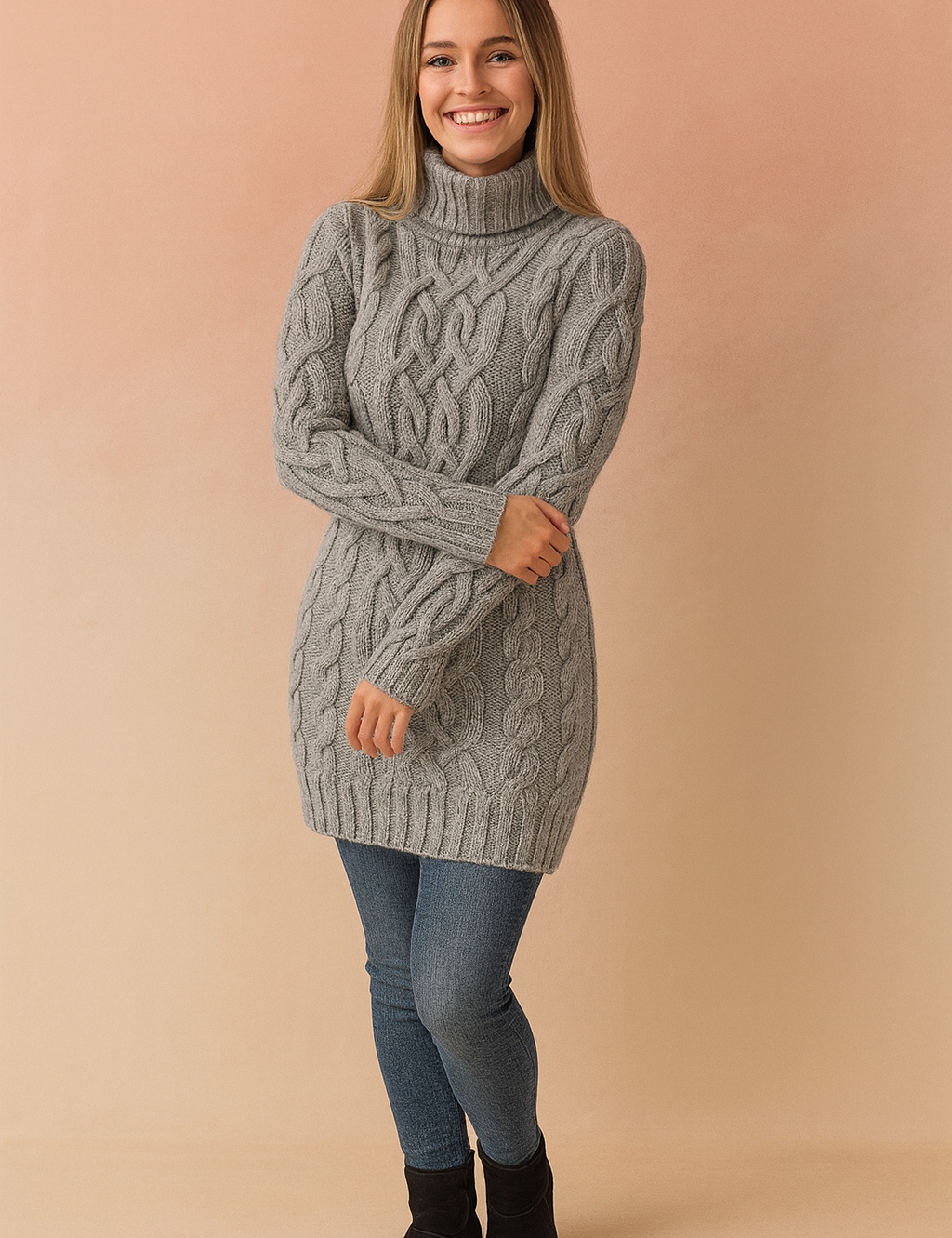 Karolina | Kabelstrikket rullekravetrøje 3