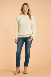 Kinga | Kabelstrikket sweater 0