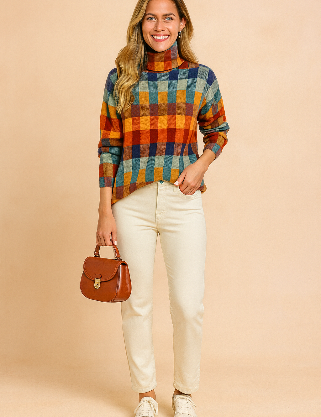 Klara | Farverig ternet sweater 0