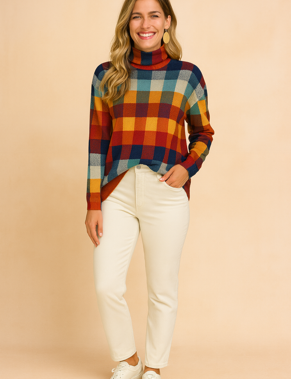 Klara | Farverig ternet sweater 1