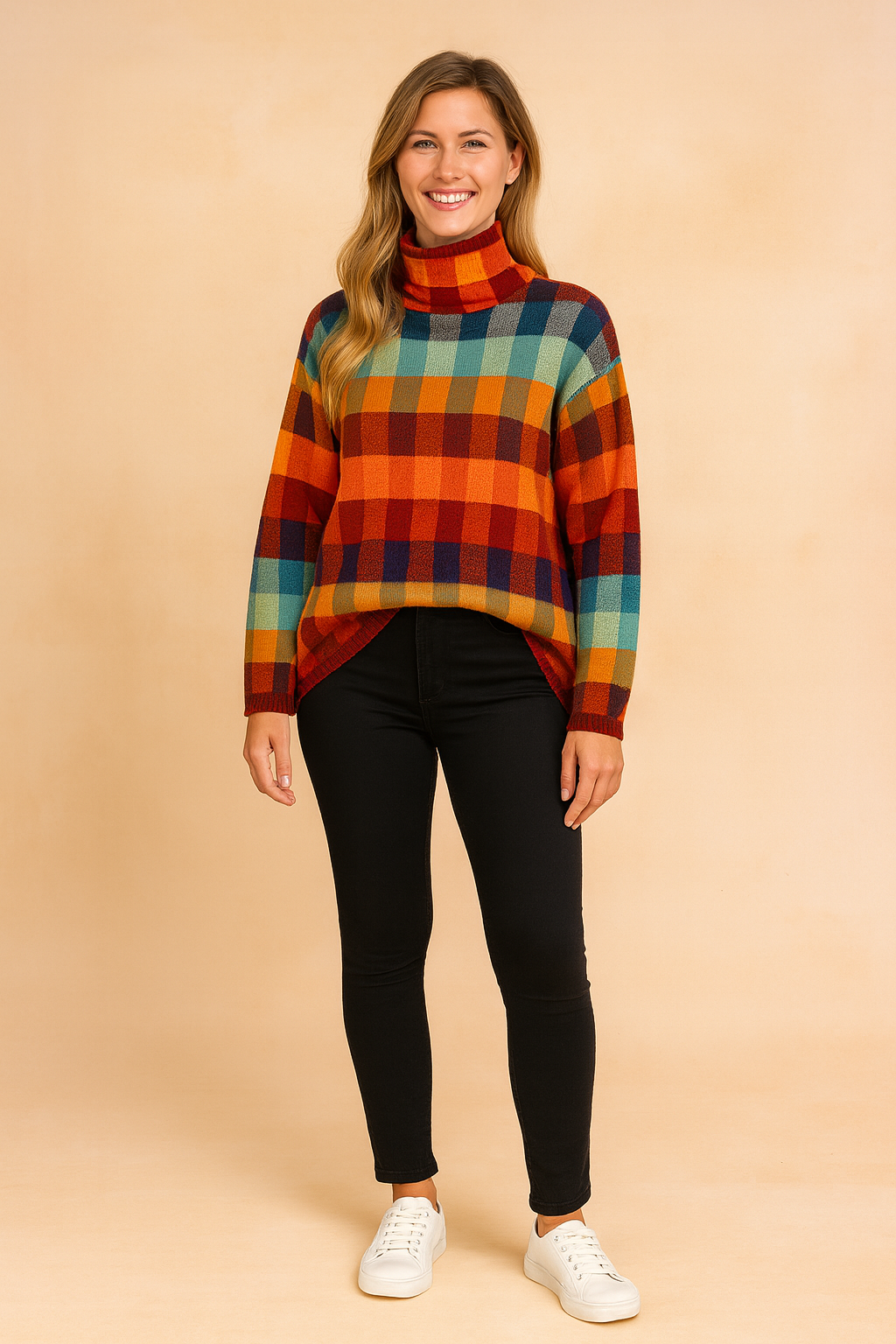 Klara | Farverig ternet sweater 2