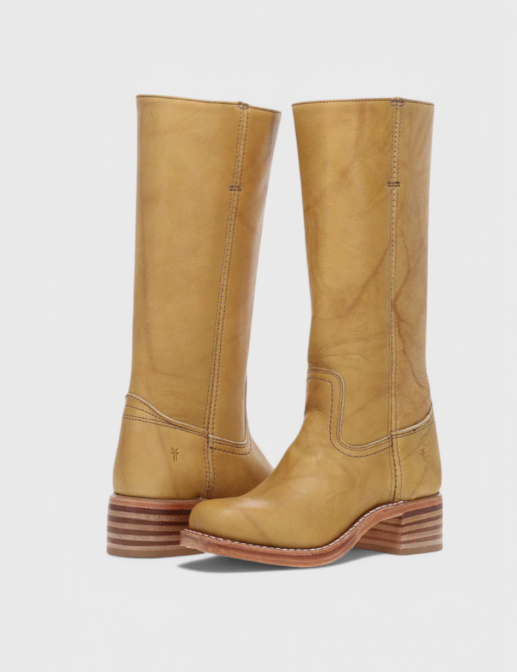 Knæhøje støvler til kvinder med stablet hæl og klassisk rund tå 4