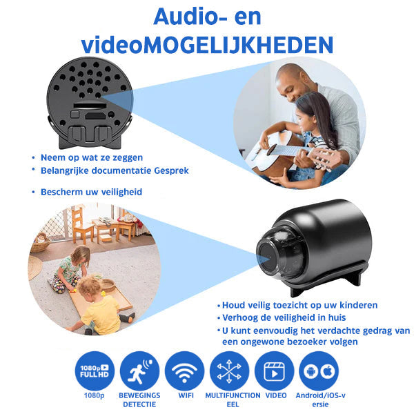 Kompakt trådløst Full HD-overvågningskamera med 160-graders vinkel, nattesyn og 72 timers batterilevetid til hjemmesikkerhed 3