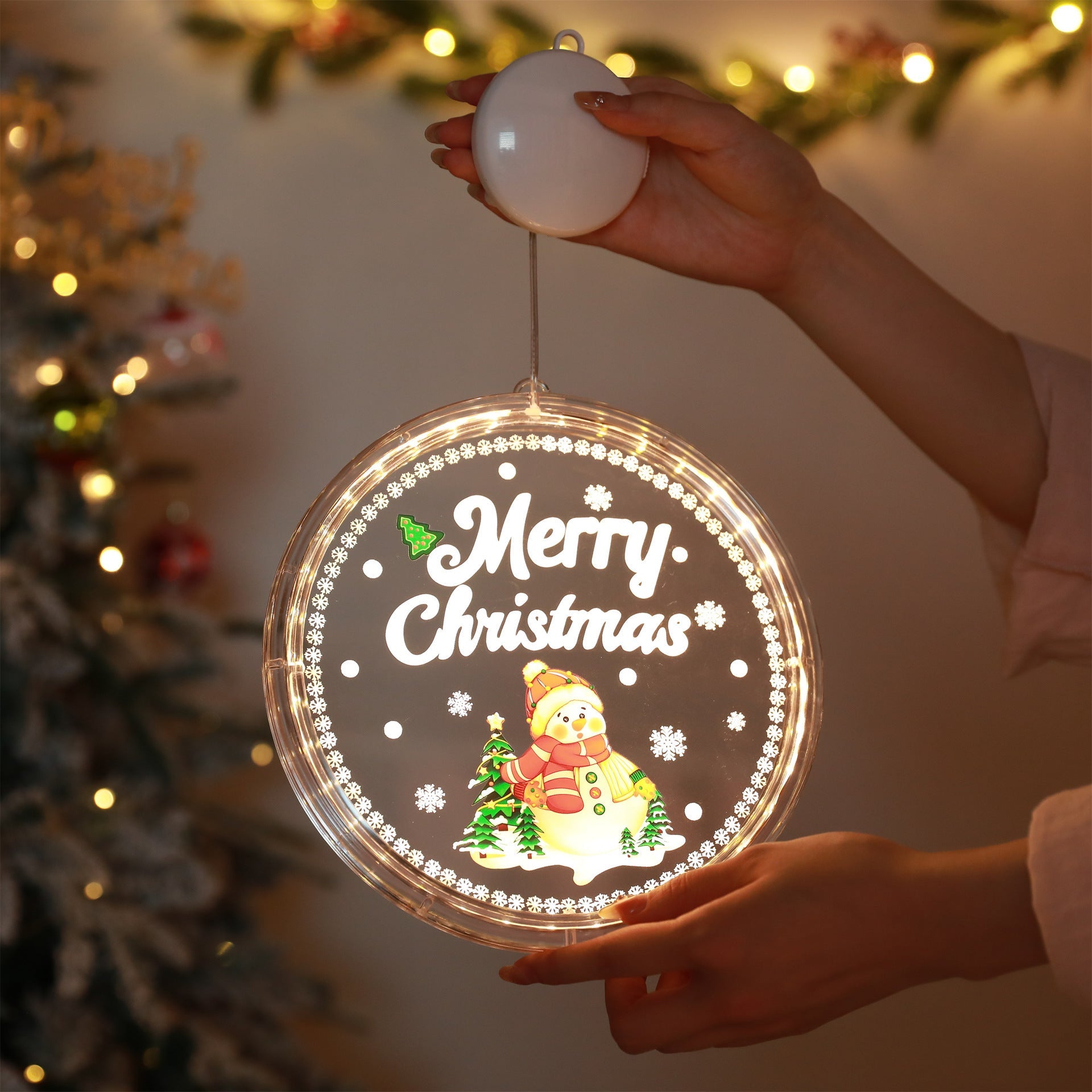 LED-lyskæde, hængelampe, klokke, snefnug, elg, dekorativ festonlampe 1