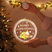 LED-lyskæde, hængelampe, klokke, snefnug, elg, dekorativ festonlampe 3