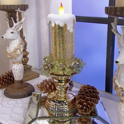 LED julelys genopladelige med glitter 3